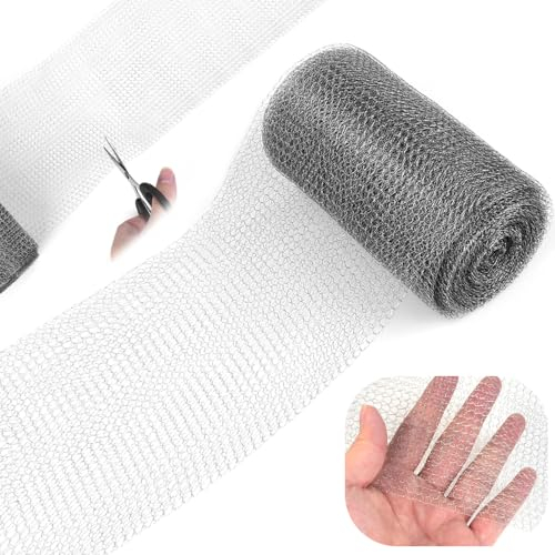 DOUSELLA Maschendraht Drahtgitter 12.7cm x 9m Edelstahlgewebe Engmaschig Feinmaschiges Metallgitter Drahtgeflecht Drahtnetz für Nagetierschutz, Lochfüller, Schützen von Setzlingen & Samen und DIY