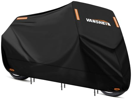 VANSHEIM Housse Moto Extérieur Étanche - Couverture de Protection 420D Oxford Anti-UV pour Scooter et Moto 265x105x125cm