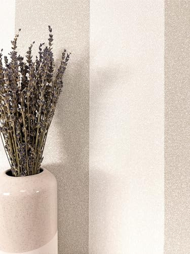 Newroom Carta da Parati TNT Righe Beige Soggiorno Stile Scandinavo
