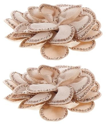 TINEASUR Clip per Scarpe Donna 2 Pezzi Decorazione Strass a Forma di Fiore Staccabile, Accessori Eleganti per Matrimonio Invernale e Festa