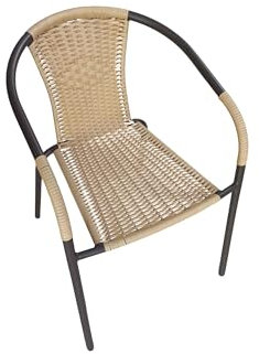 dasmöbelwerk Stapelstuhl Ibiza Gartenstuhl Bistrostuhl Armlehnstuhl braun/beige