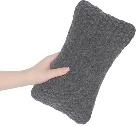 Blublu Park Petit oreiller, pour un meilleur sommeil, 30,8 x 18,7 cm, petit coussin pour voyage et avion, avec boîte, lavable, pour adultes, enfants, animaux domestiques, gris foncé, 1 pièce