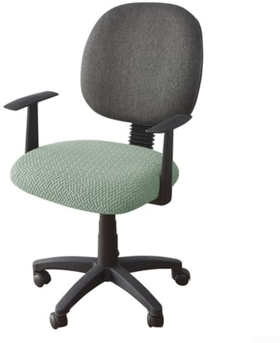ZiStarlilife T-Shaped Jacquard Office Chair Cover Elastic Stretch Computer Desk Chair Slipcover Fit Protective Furniture Cover, With Bottom Elastic Band(green)
