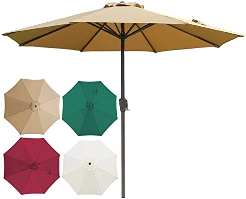 CLSDRZC Parasol, Paraguas de 10 pies/9 pies Mercado de Mesa Tie Zhu con protección Solar al Aire Libre Portable Portable para jardín, césped y Piscina Parasol de d'Extérieur