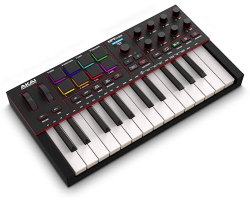Akai Professional MPK Mini IV Clavier MIDI USB-C pour Débutants et Producteurs - Pads de Batterie MPC, Molettes Pitch et Mod, Logiciel de Production Musicale et Pack de sons Native Instruments, Noir