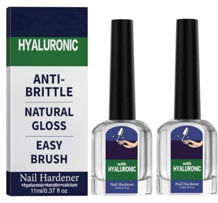 Soin Des Ongles à L'acide Hyaluronique,Vernis Durcisseur Ongle Extra Fort,Hyaluronic Acid Nail Hardener,Hyaluronic Acid Nail Care With Vitamin E & Jojoba Oil,Huile Cuticules Pour Ongles Forts (2PC)