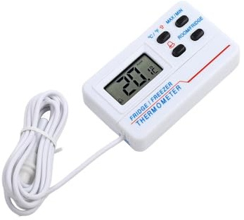 NINMORTH Termometro digitale da frigorifero da -50 a 70 con grande display LCD, per max/min per memoria e allarme, per conservazione frigorifera dell'acquario