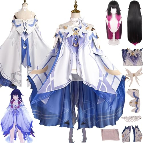 bbganlian Personnage du jeu Columbina Cosplay Costume Tenue Sandrone Jeu de rôle Uniforme Ensemble Complet Halloween Fête Carnaval Habiller avec Perruque Coiffe pour Femmes