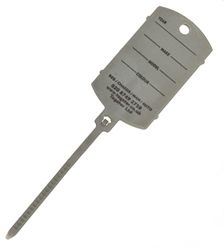 Key Tags - Vechicle Plastic Key Tags (200) with self looping Tails (Silver)