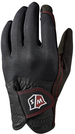 Wilson Handschuhe, W/S Regenhandschuhe, Wasserdicht und rutschfest, Golf-Zubehör für Herren, Schwarz