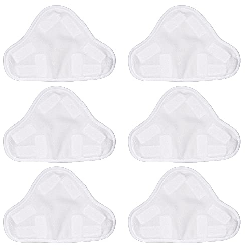 Bluwhale Waschbare Mikrofaser-Dampfreiniger-Pads, Bodenersatz-Pads, kompatibel mit H2O H20 X5, 6 Stück