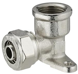 Codo aplique mural multicapa a compresión 1/2 para tubo Ø20 | Conexión resistente y duradera | Ideal para instalaciones de fontanería y calefacción | Fácil de instalar | QUICK PLOMBERIE