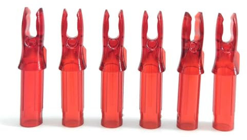 SHARROW Bogenschießen Pfeilnocken Einfügen Nock Pin Für ID 6,2 mm Pfeilwelle, Kunststoff insatz Pfeil Nocken Arrow Nocks Pfeil End Zubehör (Rot, 5 Packung mit 120 Stück)