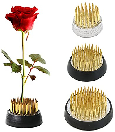 3 st blomgrodhållare/runda blommor fasta verktyg med mässingsnål, 3 storlekar blomsterarrangemangsnål för trädgård heminredning (2,3 cm 3,4 cm 4 cm)