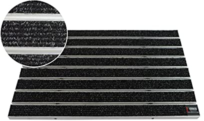 EMCO Eingangsmatte DIPLOMAT Large Rips anthrazit 22mm Fußmatte Schmutzfangmatte Fußabtreter Antirutschmatte, Größe:590 x 390 mm