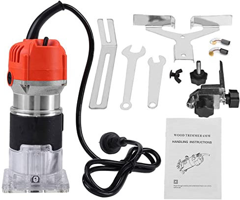 ZPYXBH Fresadora De Madera Rebajadora Eléctrica, Enrutador Laminador De Madera, 650W 30000RPM Profesión De Laminadora Fresa Con Rodam, Herramienta Para Madera, Recortadora De Mano