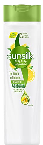 Sunsilk, Shampoo Tè Verde e Limone Detox, Shampoo Purificante per Capelli Grassi, Dona Capelli Leggeri e Puliti Più a Lungo, con Tè Verde Antiossidante e Limone Purificante, 400 ml