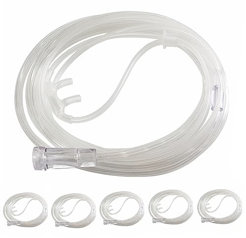 GlobalRoll Adult Standard Nasal Cannula, 8.2 ft Cannula Nasal Tubing with Softer Nasal Plug Head for Oxygen, Kink Resistant Nasal Oxygen Cannula for Long-Term Use Patients (5 Pack)