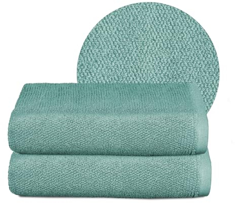 BEAUTEX Handtuch-Set Premium Frottier Sets Made in Europe, 100% Baumwolle 550g/m², Oeko-TEX Zertifiziert (Set: 2 Handtücher - 50x100 cm in Ozeanblau)