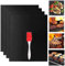 Feuille de Cuisson pour Barbecue, Tapis de Cuisson Barbecue, Papier Barbecue Réutilisable, 4PCS Tapis de Barbecue en Téflon Film de Grill Antiadhésif Tapis de Cuisson Résistant à la Chaleur