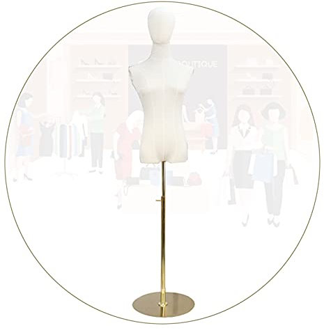 Maniquí De Torso De Maniquí De Sastre Femenino, Maniquí De Torso De Maniquí Femenino, Forma De Vestido De Mujer De Medio Cuerpo Ajustable De 57-83 Pulgadas De Altura, Estante De Exhibición De Tienda