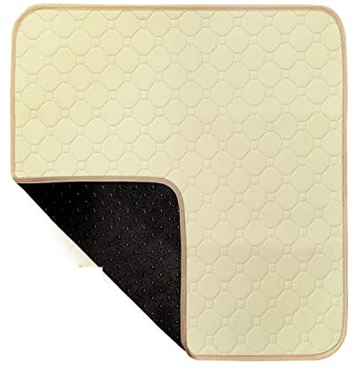 Cojín para silla de incontinencia, lavable, antideslizante, reutilizable, protector de cama, lavable, cojín para silla de cama grande (beis, 51 x 56 cm)