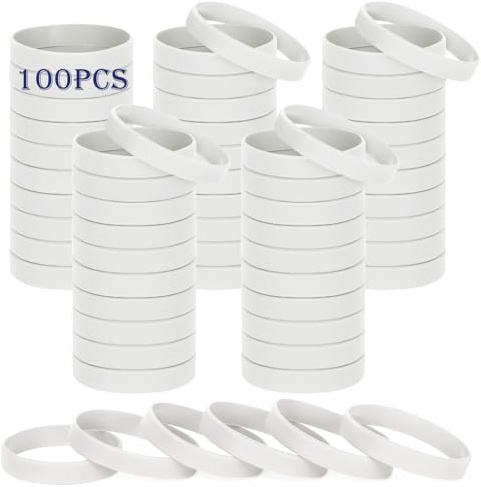 HONTIUS Silikonarmband, 100 st elastiska gummiarmband, silikonarmband för män kvinnor äldre sport, 8''-202cm, Silikon