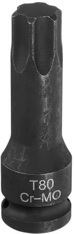 QUARKZMAN T80 Torx Bit Steckschlüssel 1/2 Antrieb 6-Punkt Torx Stern Schraubendreher Steckschlüssel Adapter CR-MO Stahl Verlängerung Impact Bit Steckschlüssel