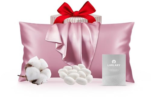 Larlary Seidenkissenbezug 40x80 - Rosa - 90% Seide, 10% Baumwolle, Für Kissenbezug 40x80 cm - Kissenhülle - Weich und Hypoallergen