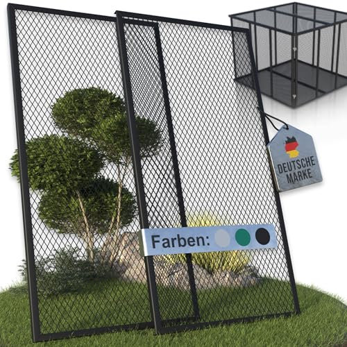 Heimfleiss® Komposter Metall Deckel für 100x100 cm Metallkomposter | Deckel- & Boden für Gartenkomposter verzinkt & pulverbeschichtet | Garten Komposterdeckel für Schutz vor ungebetenen Tieren Kompost