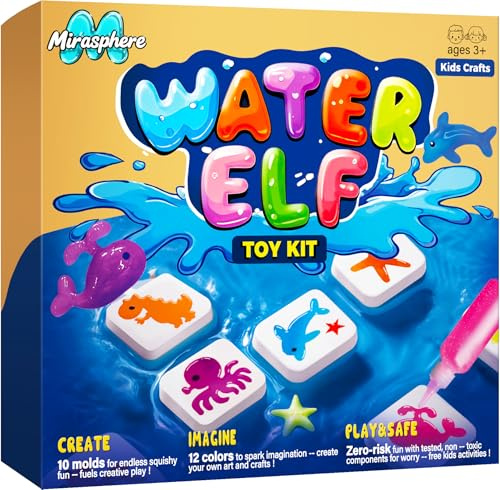 Mirasphere Water Elf Kit - DIY Squishy Maker Set - Magic Aqua Gelz Kits for Kids - Arts and Crafts Toys for Kids - Educational Gifts for Birthday Christmas Girls Boys Ages 4 5 6 7 8 9
