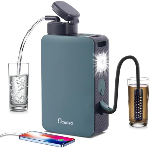 Nawaza Portable Electric Water Filter - 0.01 Micron Outdoor Camping Water Purifier for Hiking, Camping Water Filtration System Survival,Travel and Emergency-Green
