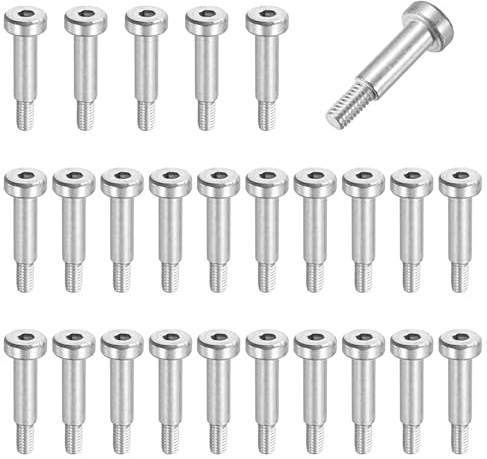 QUARKZMAN 26Pz 304 Acciaio Inossidabile Spalla Bullone 5mm Diam 16mm Lunghezza M4x0.7 Filettatura Esagonale Incassata Spalla Bulloni Per Idraulica Stampi Per Macchine Industrie