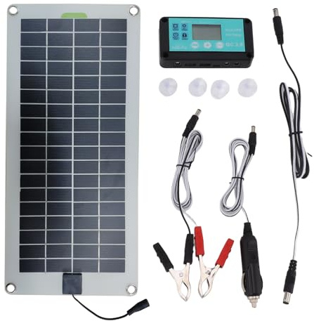 Caricabatteria Solare Per Auto, Con Presa Accendisigari, 42x20 Cm, Caricabatteria E Mantenitore Portatile Impermeabile Di Mantenimento, Alimentatore Solare Per Auto 12 V, Design Plug-and-play, Per Aut