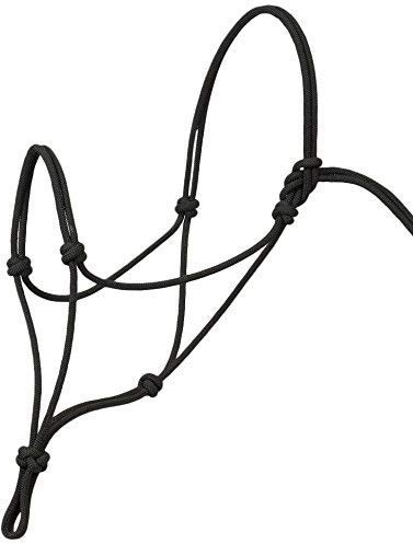Cwell Equine Rope Halter/Headcollar Natural Horsemanship/Parelli ONE SIZE FITS F/C/P Choice of Colors (BLACK)