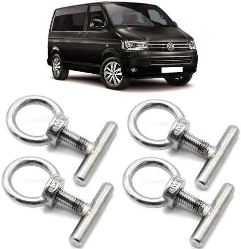 Twowinds - Viti Fissaggio Carico su Rotaia 7e5883189a Compatibile con VW Multivan Transporter California T5 T6 - Anello di Fissaggio - Ancoraggio Carico - Fissaggio Sicuro del Bagaglio (Set di 4)