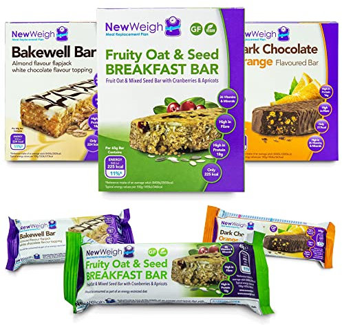 Fruity Oat & Seed Meal Replacement Protein Bars - High in Fibre Energy Breakfast Bar - Gluten-free Nutritional Diet for Vegans, Vegetarians, Coeliacs (7 x 65g)