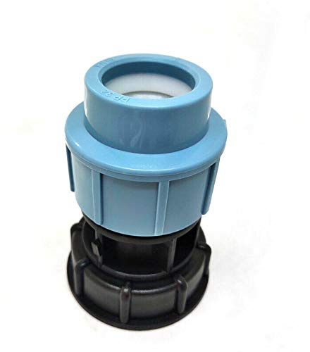 Conector de rosca de tanque IBC POWERTOOL IBC Adaptador de tanque S60X6 a Mdpe accesorios de tubería de agua para tanques de agua IBC (salida recta 32 mm)
