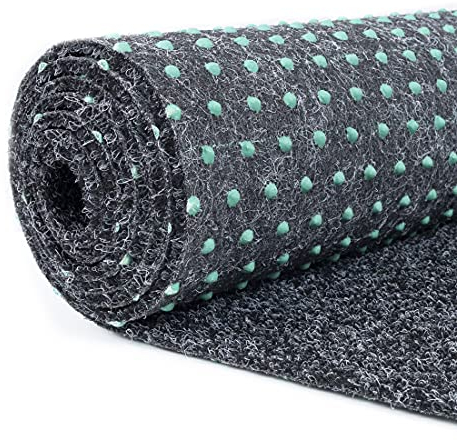 Carpeto Rugs Kunstrasen Balkon Teppich Wasserfest - Kunstrassenteppich Outdoor - Rasenteppich Balkon Meterware mit Noppen - Kunstgras Balkonteppich - Grau - 400 x 350 cm