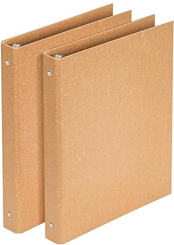 Khvaeif 2er Pack A4-Ordner Kraftpapier, Ringbuch A4, 4-Ring-Mechanik mit 20 mm Durchmesser, A4 Aktenordner Briefordner Büroordner