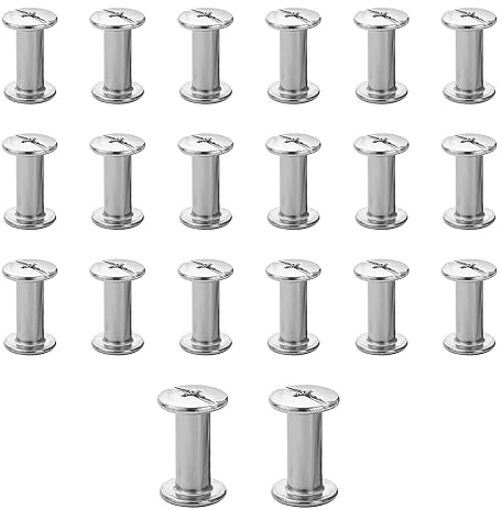 JJWNMLL 20 Sets Chicago Screw Posts, Rivet Chicago Binding Screws, Metal Rivet Replacement Repair for Bags, Collar, Harness, Luggage, Purse, Dog Lead, Backpack, Belt