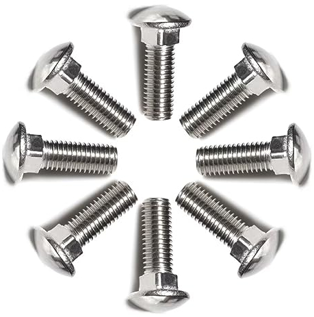 SYDARSYN Schlossschrauben Vollgewinde Flachrundschrauben mit Vierkantansatz Edelstahl Rundkopf Schrauben M4x10mm (60 Stück)