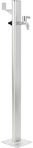 Colonne à Eau de Jardin avec Robinet, Colonne d’eau Pompe à Eau Porte-Tuyau d’arrosage Colonne à eau de jardin Aluminium 95 cm