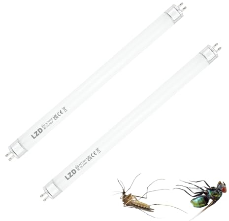 LZD 2 PACK T5 F6W G5 Tube de rechange pour Tue mouche electrique, Ampoule uv 22,5 cm pour 12W tueur de moustique,Lampe Tue Mouche