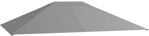 Outsunny 3 x 4m Gazebo Canopy Replacement Covers, Garden Gazebo Roof Replacement with Vents and Drain Holes, TOP COVER ONLY, Light Grey