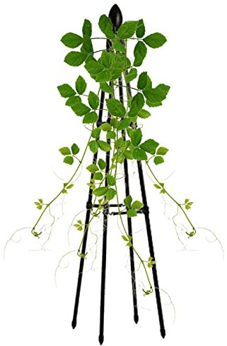 Garden Trellis For Climbing Plants Heavy Duty Green Metal Garden Obelisk, Rustproof Metal Potted Plant Climbing Support For Indoor Outdoor Flowers Vegetable Fruits Vines Support