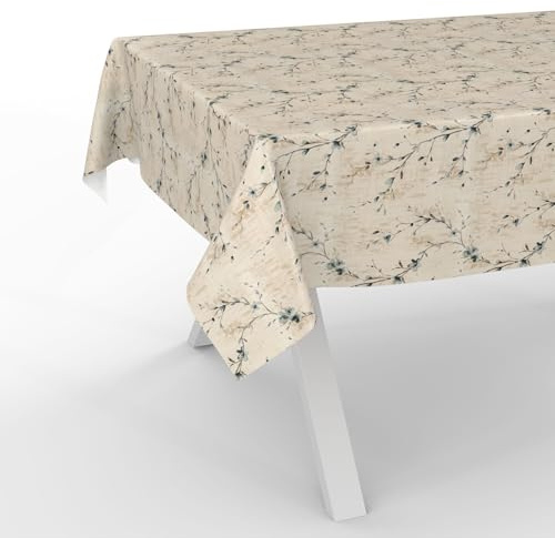 ANRO Vaxduk, bordsduk, tvättbar, vaxbordsduk, trädgårdsbordsduk, vattenavvisande, 200 x 140 cm, skärkant kiev blommig
