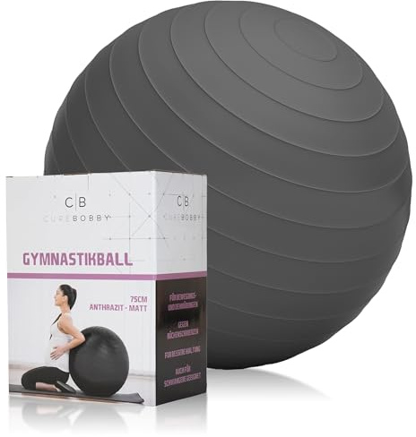 sopomarkt24 Gymnastikball Ø 75 cm, Fitnessball mit Luftpumpe, rutschfeste Oberfläche, max. Belastung 700 kg, ideal für Pilates, Yoga, Bauchmuskelübungen, Stretching, Reha & als Sitzball