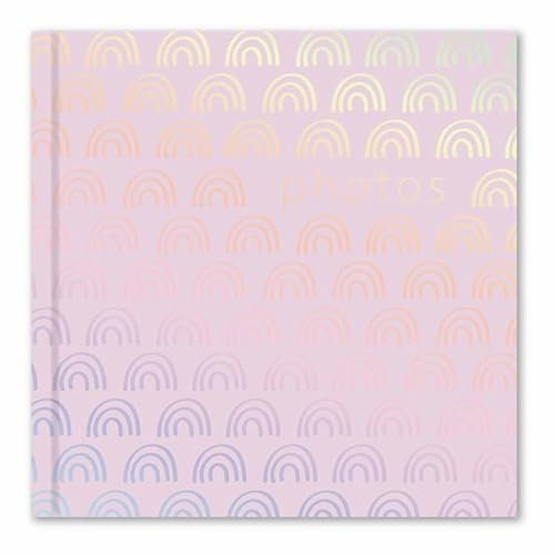 Sixstore Pink Rainbow Design Photo Album Holds 200 Slip in 6'' x 4'' Photographs, Memo Section Multi