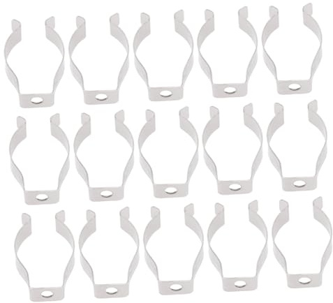 LIFKOME 20 piezas Clip Metálico para Tubo Fluorescente Soporte Fijo Resistente para LED Montaje Pared Uso Industrial y Doméstico
